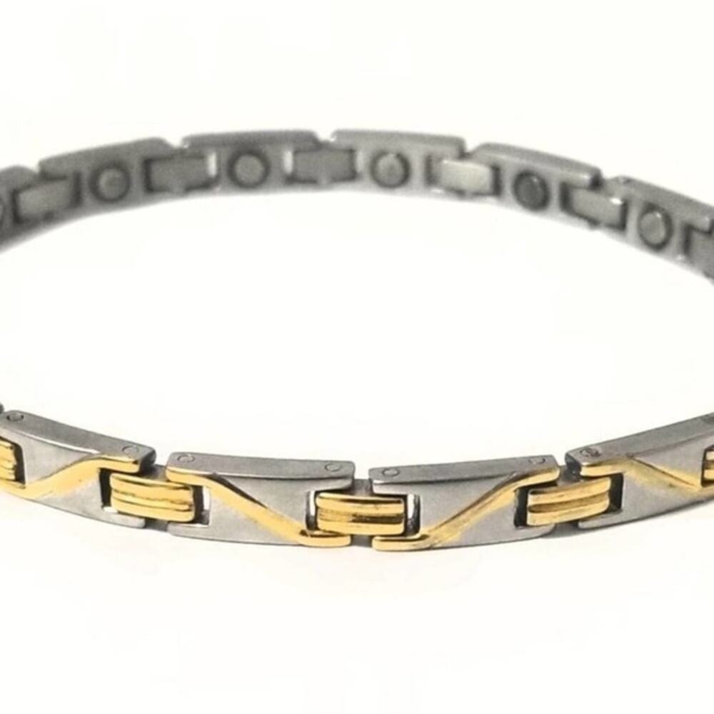 Women's new 316L stainless steel‎silve gold tone magnetic bracelet 7.5 inches